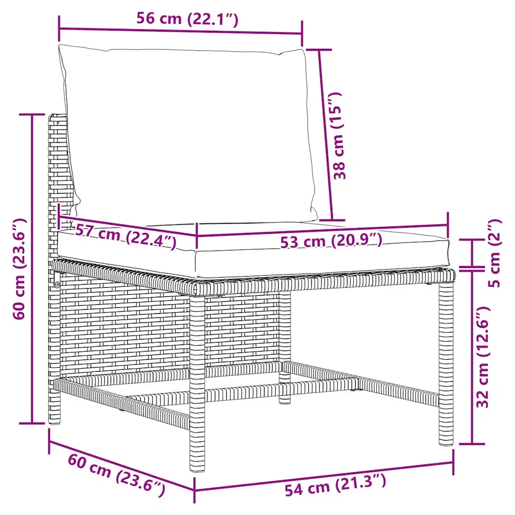 Divano da Giardino a 4 Posti con Cuscini in Polyrattan Grigio 313501 - Image 9