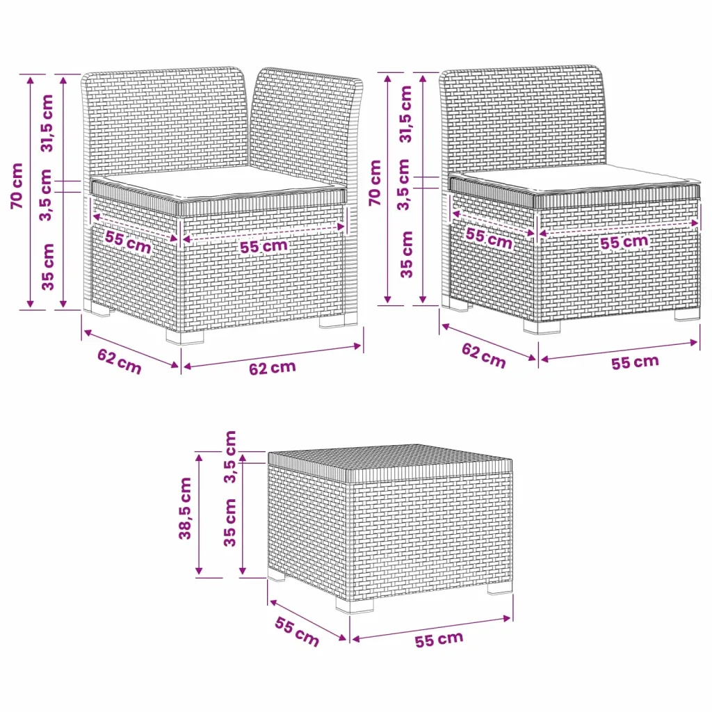 Divano da Giardino a 4 Posti con Cuscini in Stile Rattan PP 3443863 - Image 10