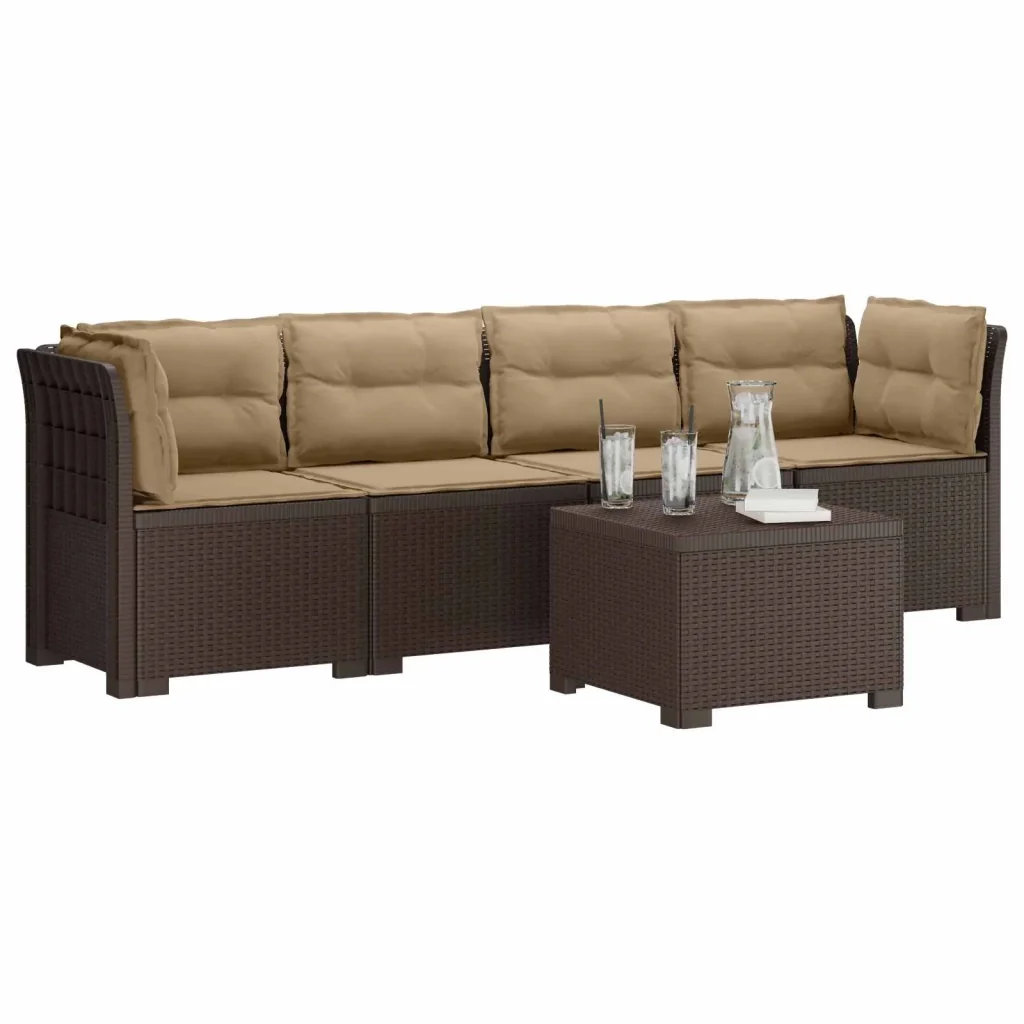 Divano da Giardino a 4 Posti con Cuscini in Stile Rattan PP 3443876 - Image 2