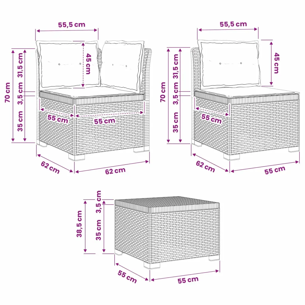Divano da Giardino a 4 Posti con Cuscini in Stile Rattan PP 3443877 - Image 10