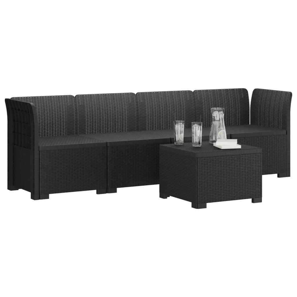 Divano da Giardino a 4 Posti in Stile Rattan PP Antracite 3443850 - Image 2