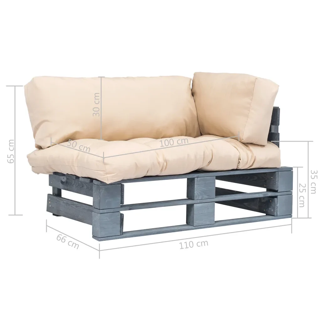 Divano da Giardino a Pallet con Cuscini Sabbia in Legno di Pino 275293 - Image 6
