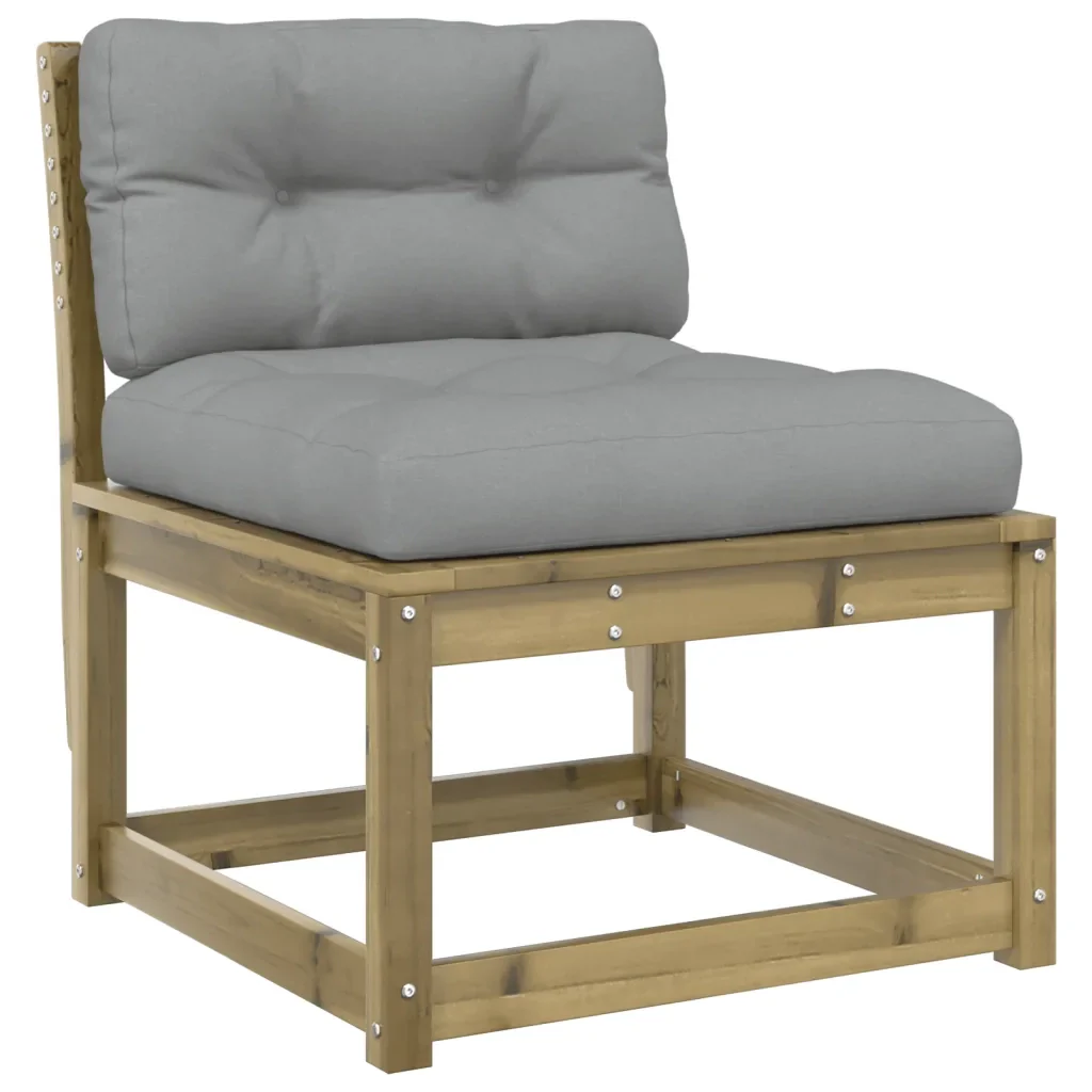 Divano da Giardino con Cuscini Legno Impregnato Pino - Image 2