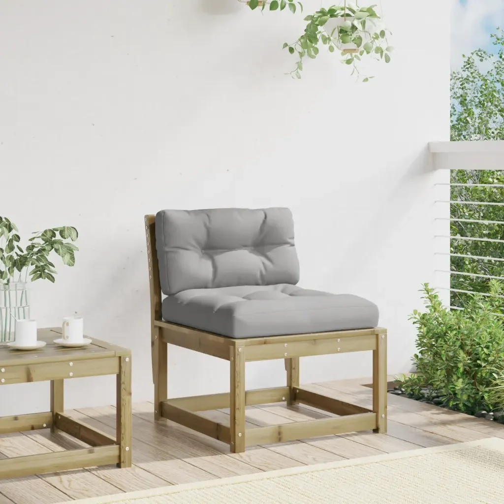Divano da Giardino con Cuscini Legno Impregnato Pino - Image 3