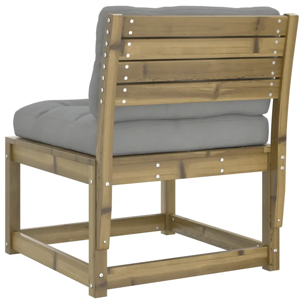 Divano da Giardino con Cuscini Legno Impregnato Pino - Image 7