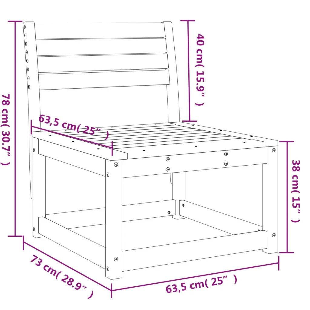 Divano da Giardino in Legno Massello di Pino 844669 - Image 8