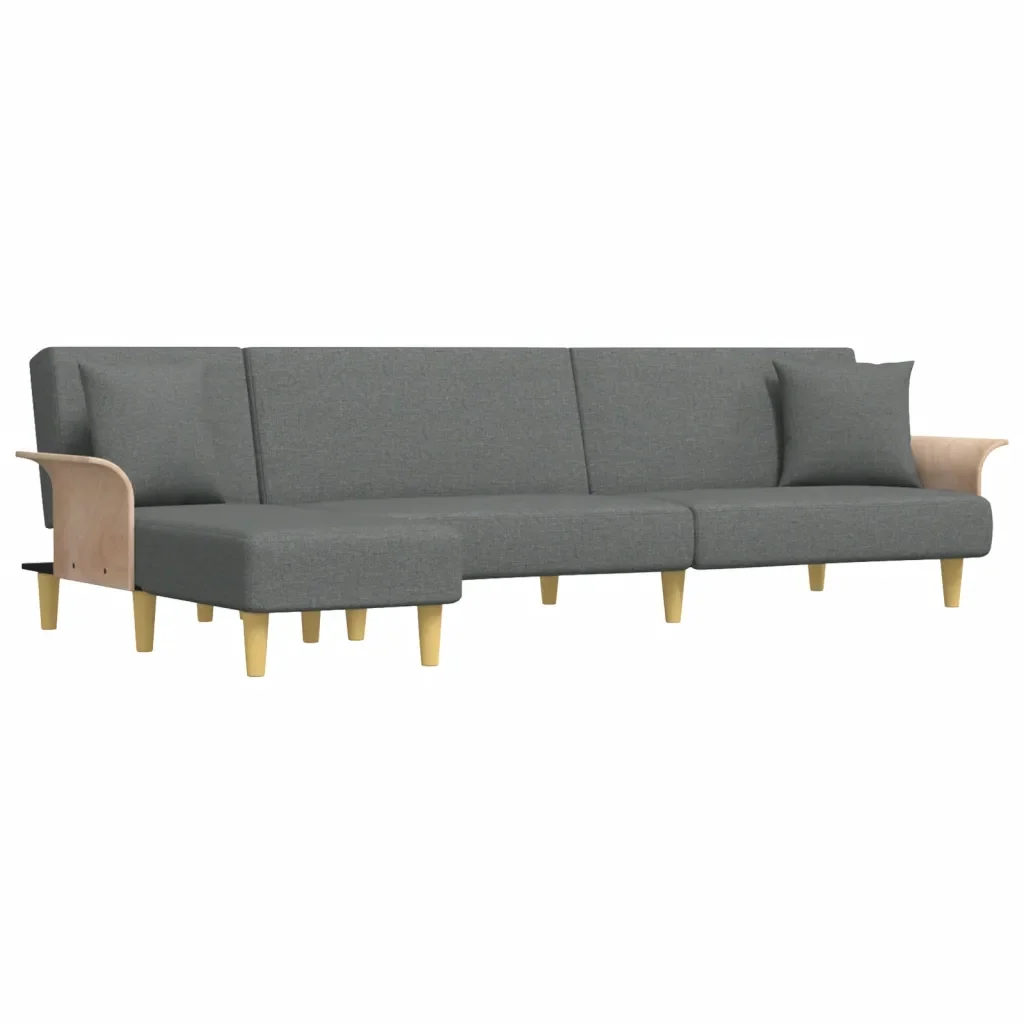 Divano Letto a L Grigio Scuro 279x140x70 cm in Tessuto 3157212 - Image 2