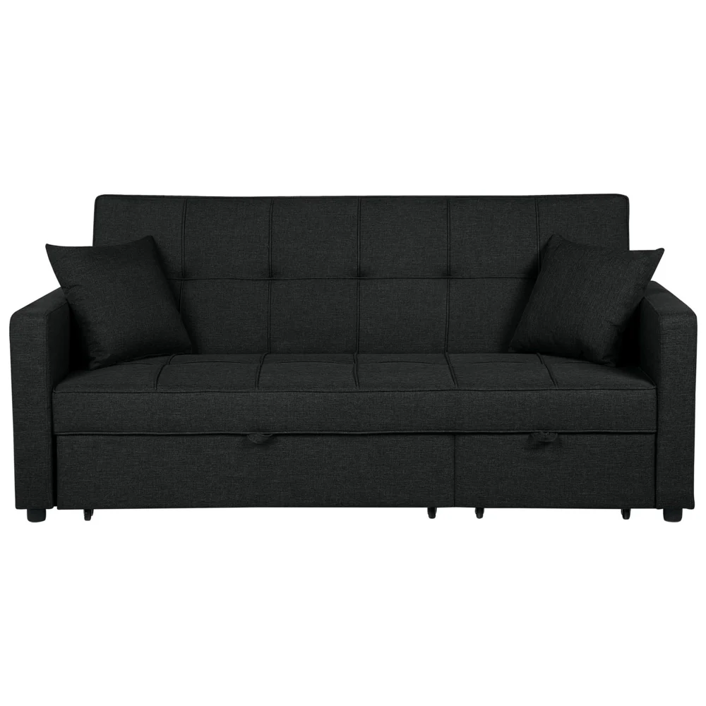 Divano Letto color Nero Funzione Sonno Imbottito stile Moderno contemporaneo soggiorno