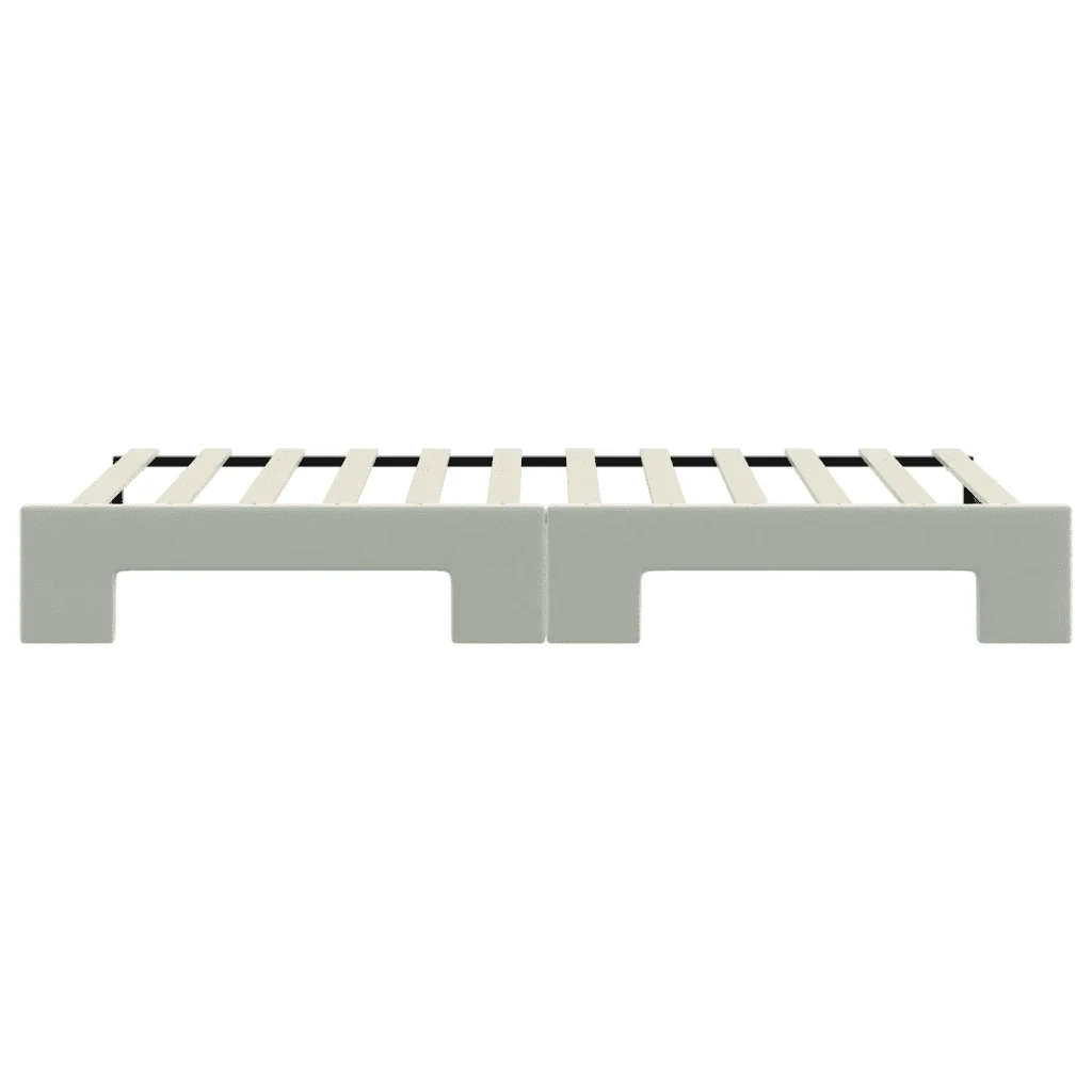 Divano Letto con Letto Estraibile Grigio Chiaro 80x200 Velluto 3196922 - Image 9