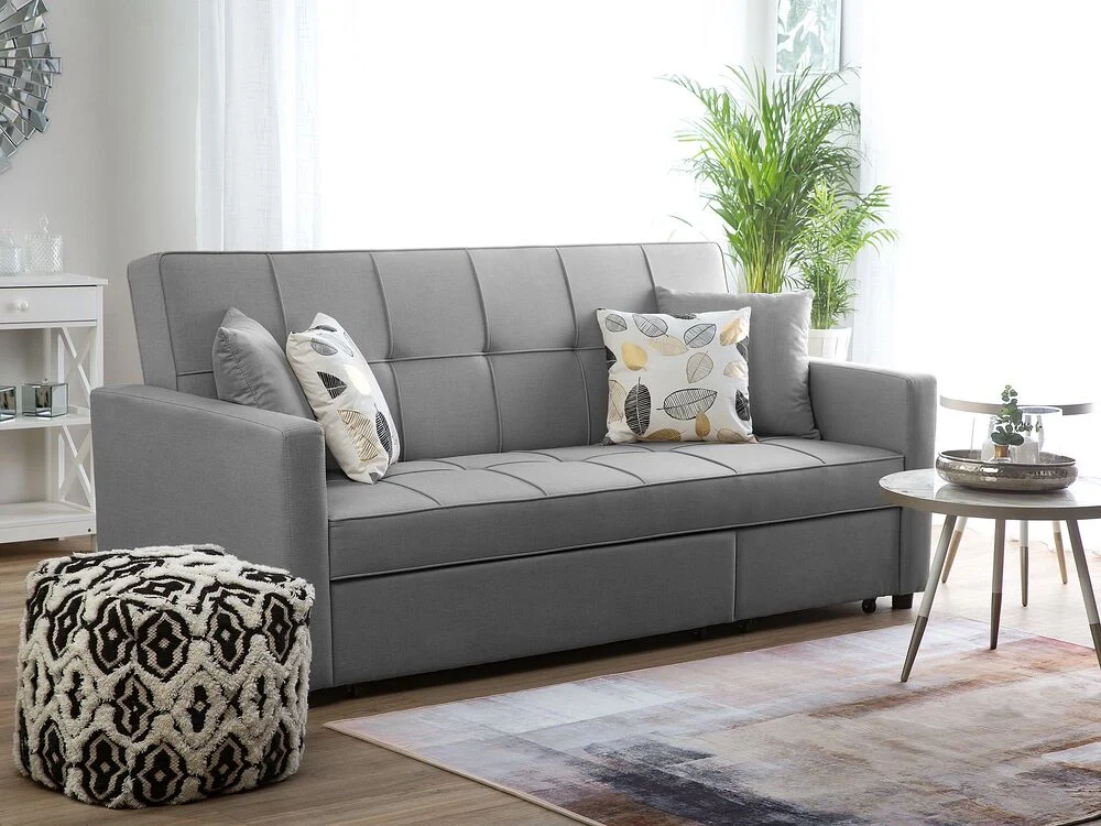 Divano Letto Grigio Funzione Dormito Moderno Imbottito soggiorno - Image 2