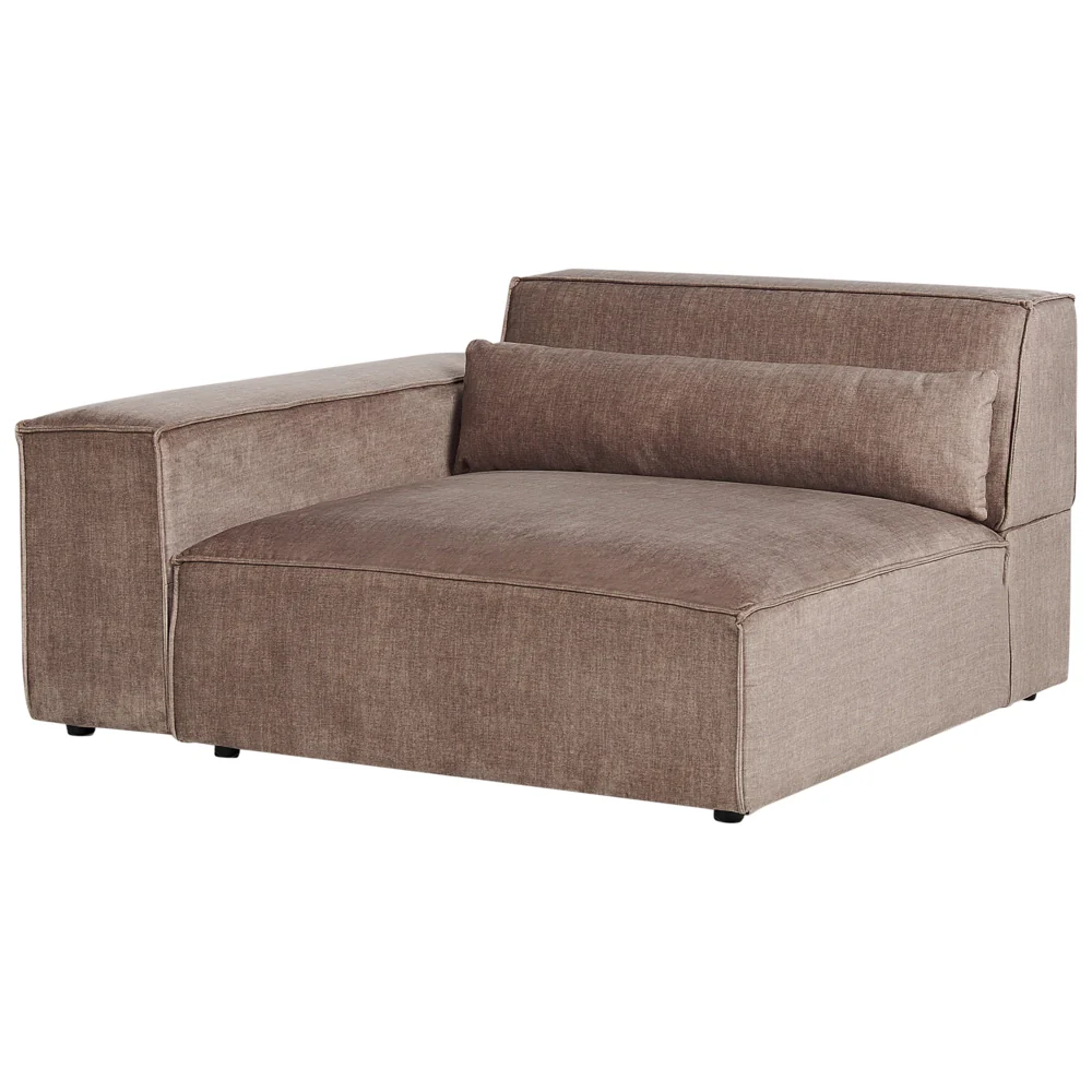 Divano modulare a 2 posti con ottomana Divano componibile in tessuto marrone con gambe nere Soggiorno moderno - Image 10