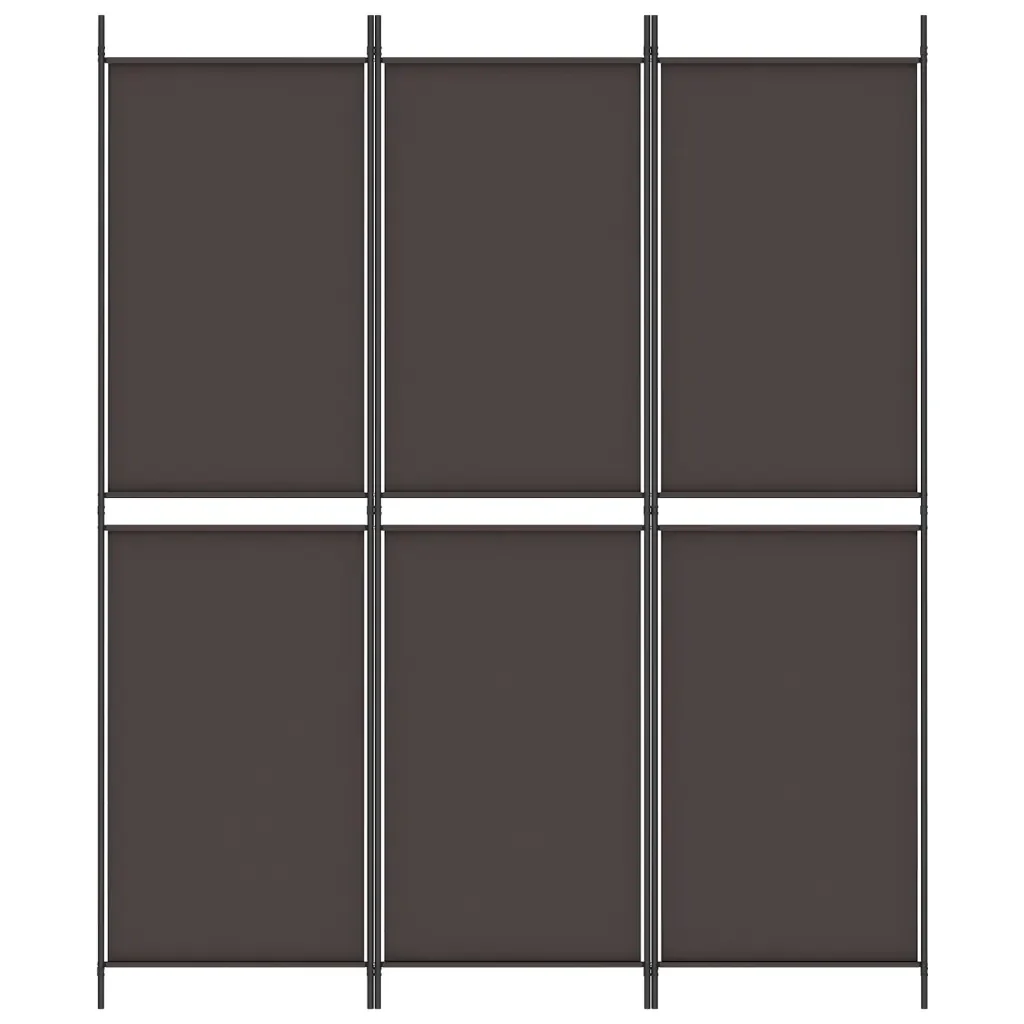 Divisorio a 3 Pannelli Marrone 150x180 cm in Tessuto 350211 - Image 3