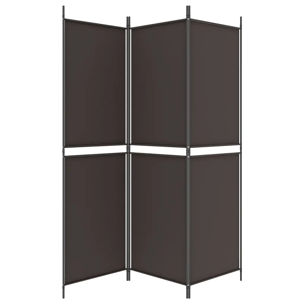 Divisorio a 3 Pannelli Marrone 150x180 cm in Tessuto 350211 - Image 4