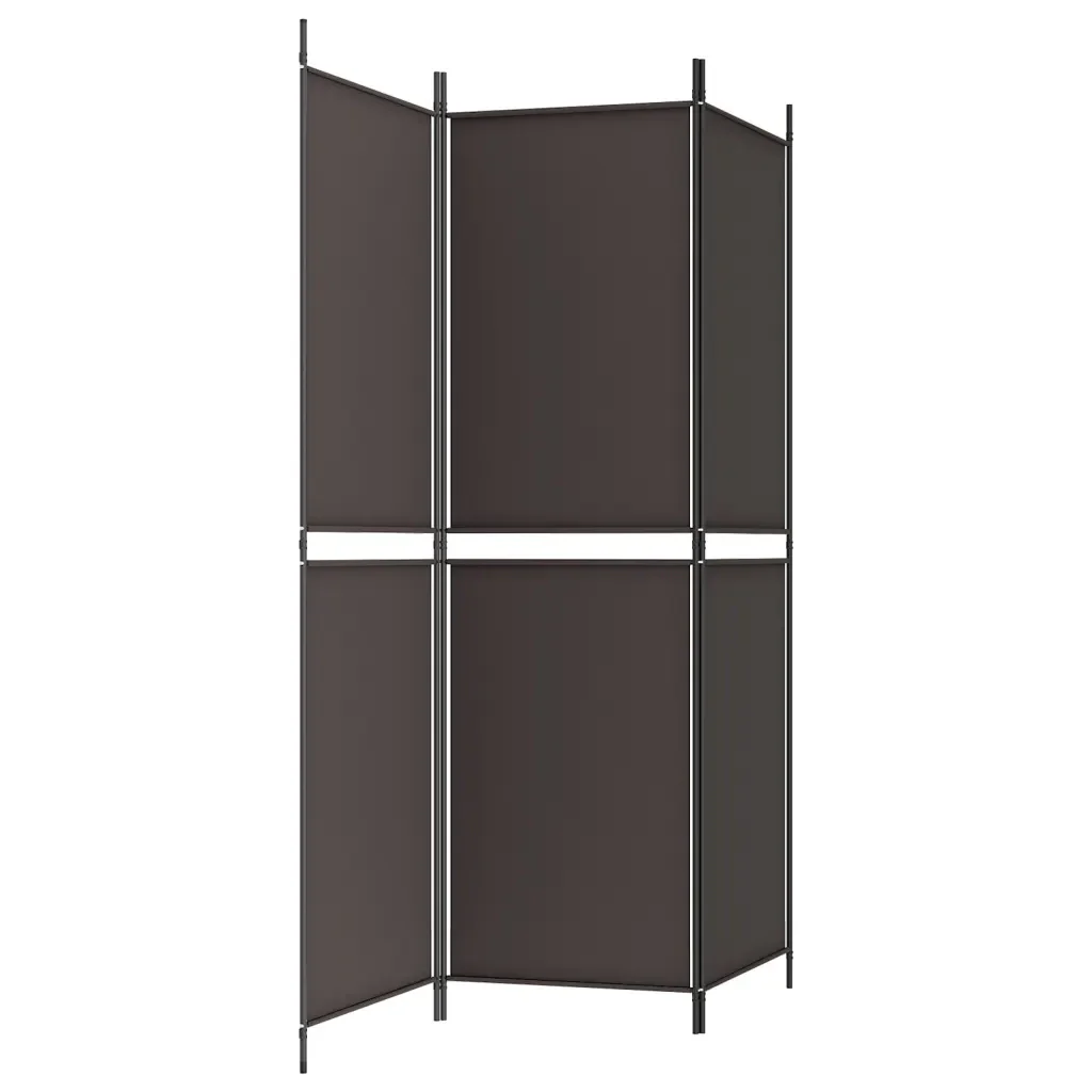 Divisorio a 3 Pannelli Marrone 150x180 cm in Tessuto 350211 - Image 5