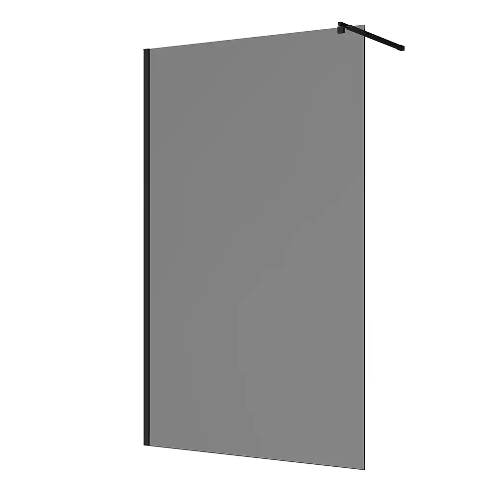 Doccia walk-in 100 cm vetro 8mm anticalcare fumé h200 profili neri | Keros - Image 8