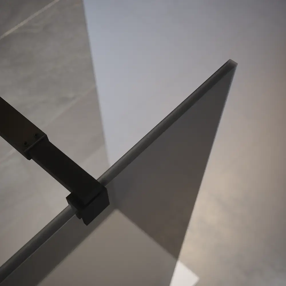 Doccia walk-in 100cm vetro temperato fumé 10mm fumé profili neri | Naxos - Image 6