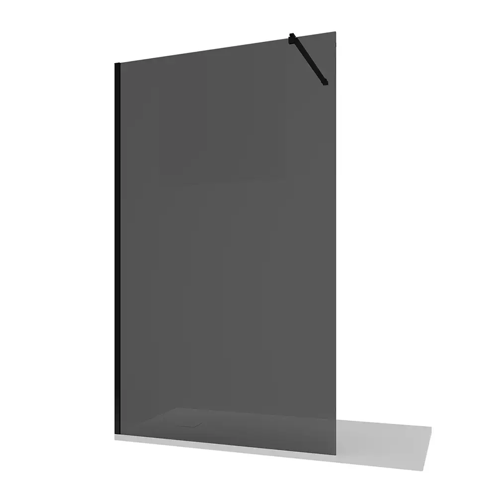 Doccia walk-in 100cm vetro temperato fumé 10mm fumé profili neri | Naxos - Image 7