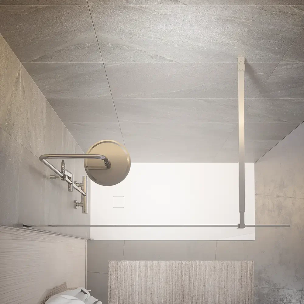 Doccia walk-in 80cm vetro 10mm trasparente profili cromati | Naxos - Image 5