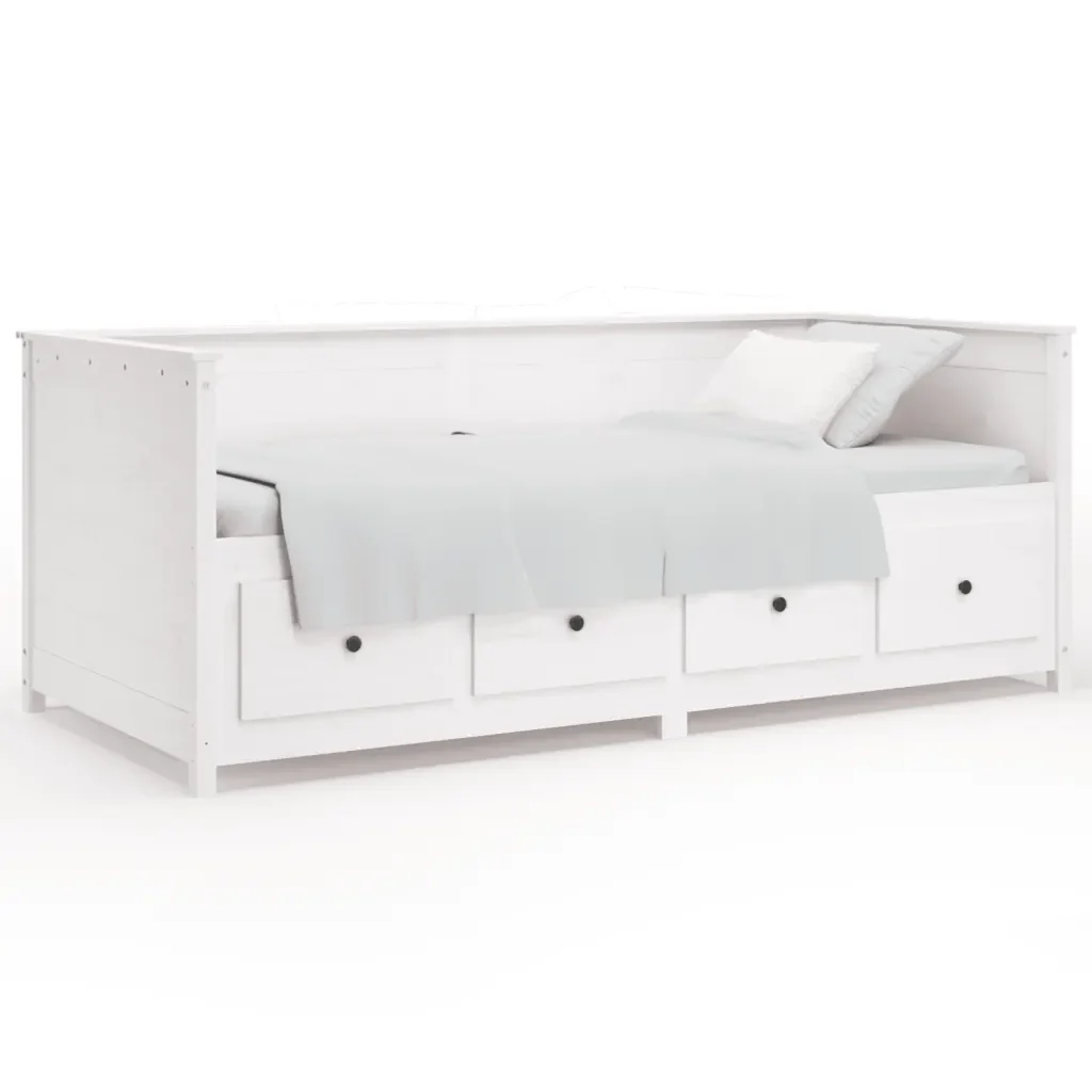 Dormeuse senza Materasso Bianca 80x200 cm Legno Massello Pino 820907 - Image 2
