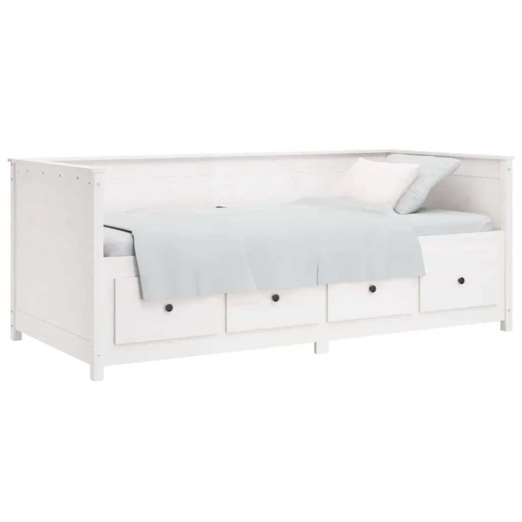 Dormeuse senza Materasso Bianca 80x200 cm Legno Massello Pino 820907 - Image 3