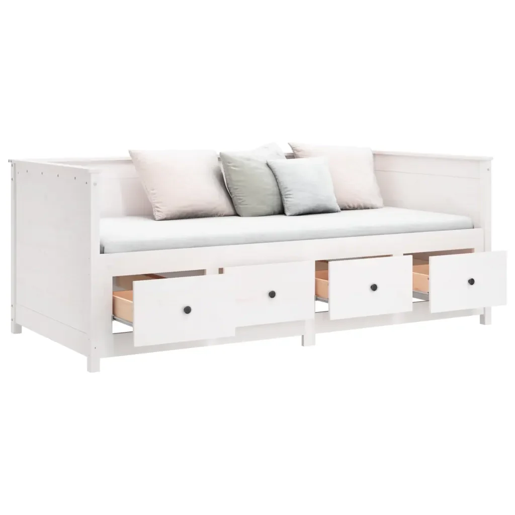 Dormeuse senza Materasso Bianca 80x200 cm Legno Massello Pino 820907 - Image 7