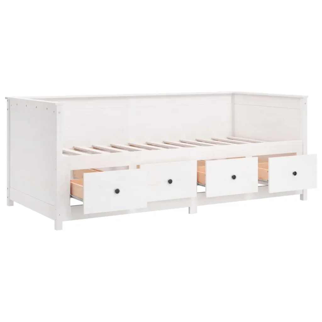 Dormeuse senza Materasso Bianca 80x200 cm Legno Massello Pino 820907 - Image 8