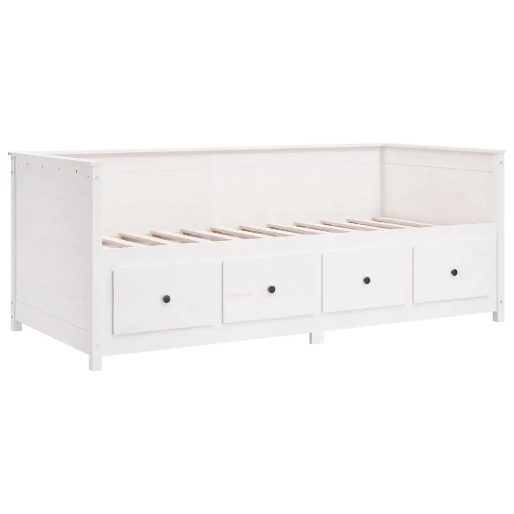 Dormeuse senza Materasso Bianca 80x200 cm Legno Massello Pino 820907 - Image 9