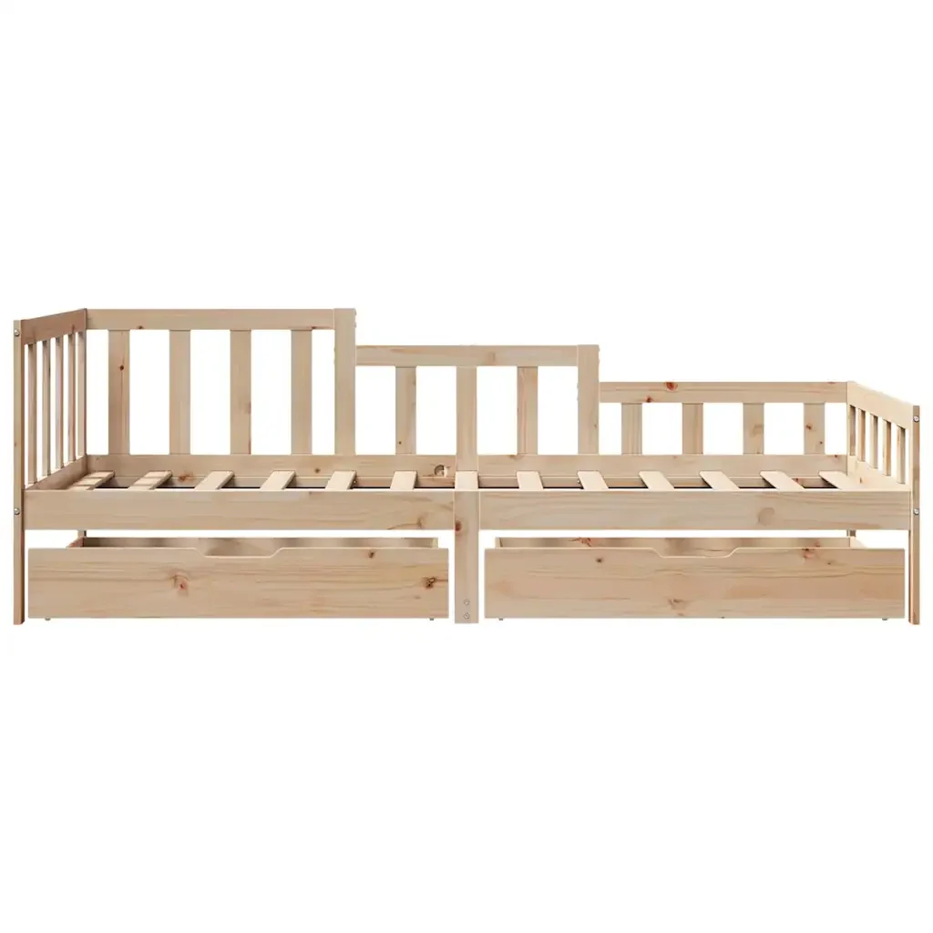 Dormeuse con Cassetti 80x200 cm in Legno Massello di Pino 3302104 - Image 4