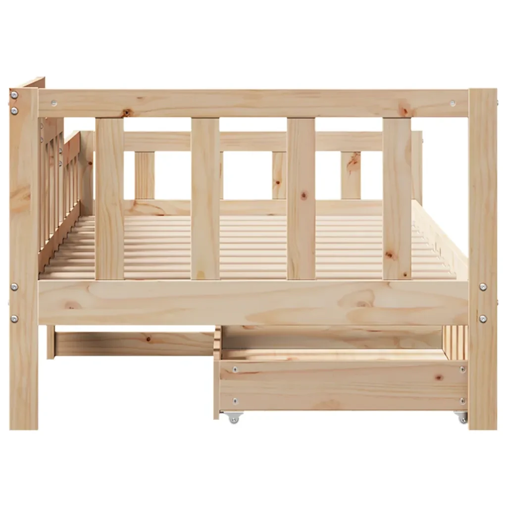 Dormeuse con Cassetti 80x200 cm in Legno Massello di Pino 3302104 - Image 7