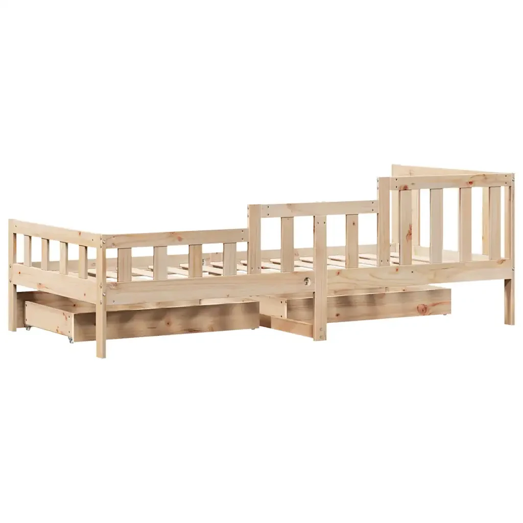 Dormeuse con Cassetti 80x200 cm in Legno Massello di Pino 3302104 - Image 8