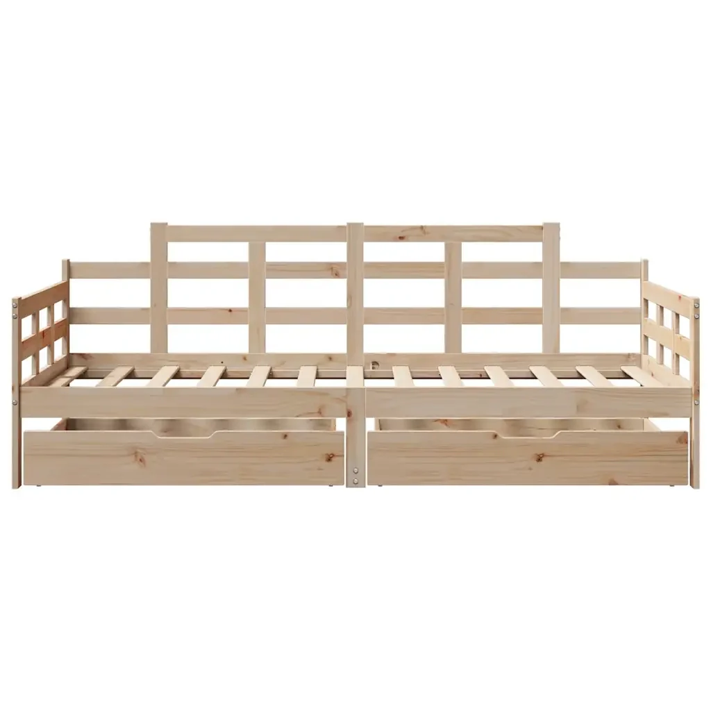 Dormeuse con Cassetti 80x200 cm in Legno Massello di Pino 3302122 - Image 4