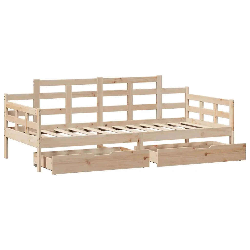 Dormeuse con Cassetti 80x200 cm in Legno Massello di Pino 3302122 - Image 9