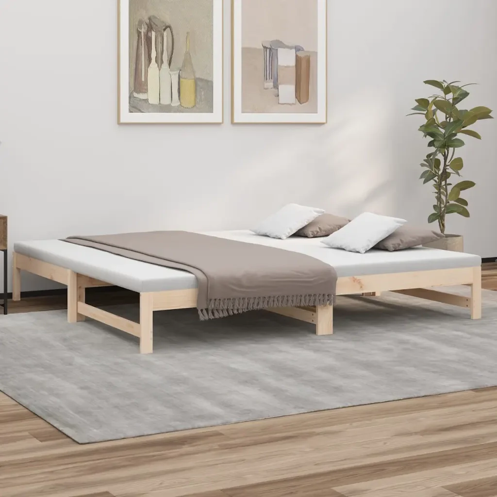 Dormeuse Estraibile 2x(90x200) cm Legno Massello di Pino 823404