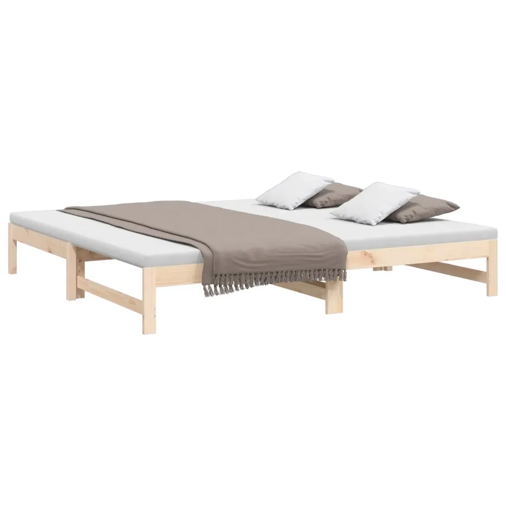 Dormeuse Estraibile 2x(90x200) cm Legno Massello di Pino 823404 - Image 3