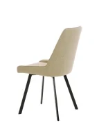 E-STYLO Sedia da pranzo in microfibra beige con gambe e struttura in metallo nero, 48cm X 60cm H. 87cm. - Image 6