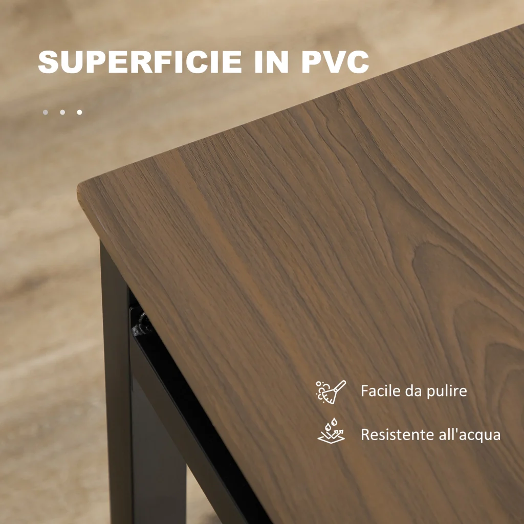 EasyComfort Set da Pranzo da 5 Pezzi con 1 Tavolo Rettangolare 100x63x76.5 cm e 4 Sedie 45x40x82 cm, in Acciaio e MDF - Image 6