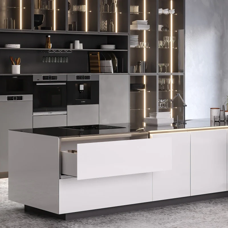 Cassetto Vertex Push Sincro con regolazione 3D, altezza 178mm, 40kg, profondità 400mm, Acciaio, Grigio antracite - Image 3