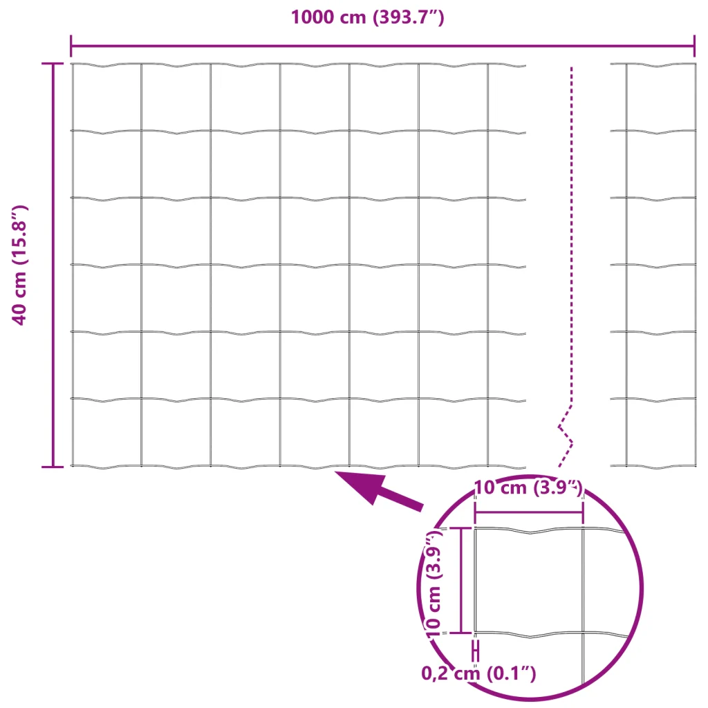 Euro Fence Grigia 0.4x10 m Acciaio - Image 8