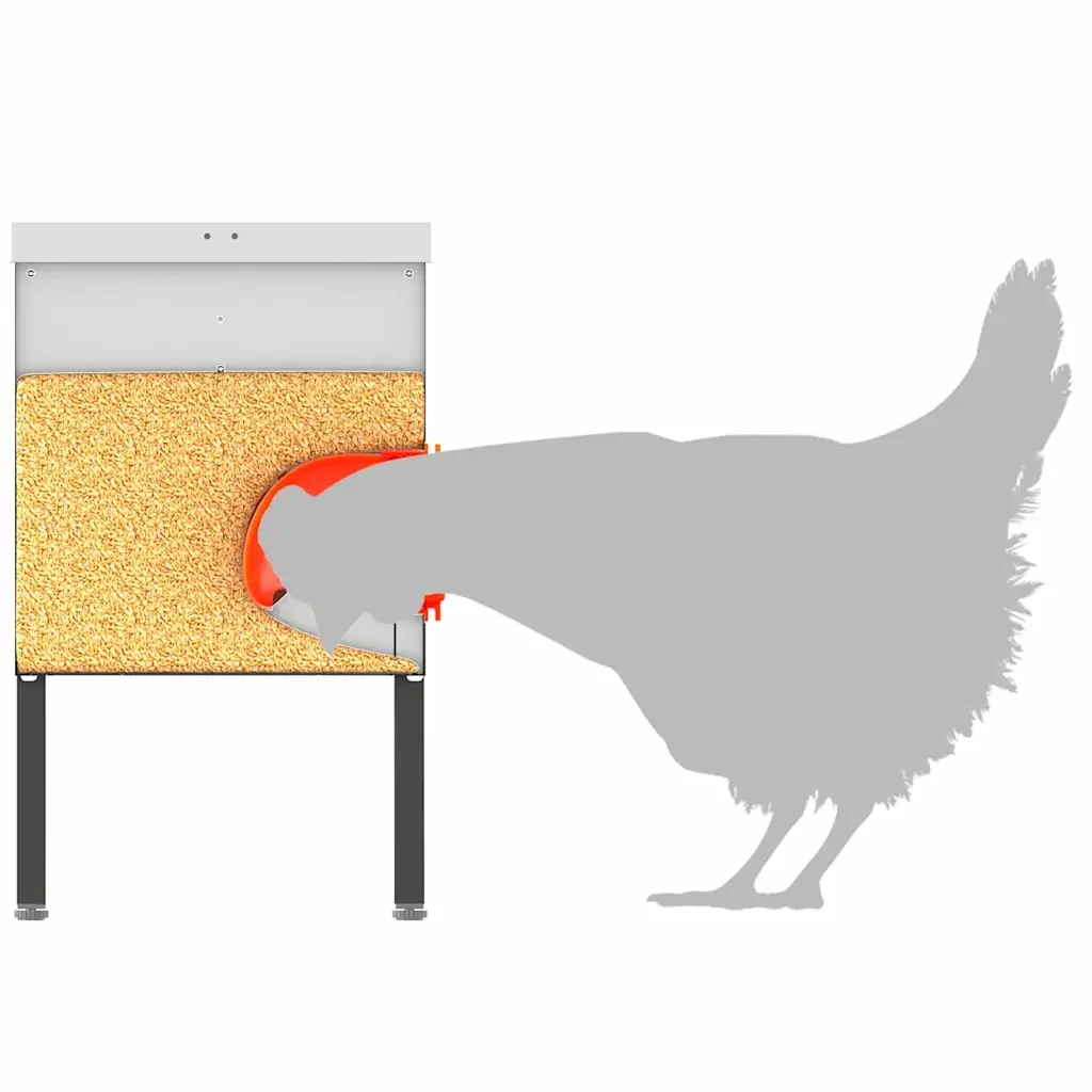 Feeder per pollo Argento 41,5 x 20,5 x 33 cm Acciaio zincato 874656 - Image 9