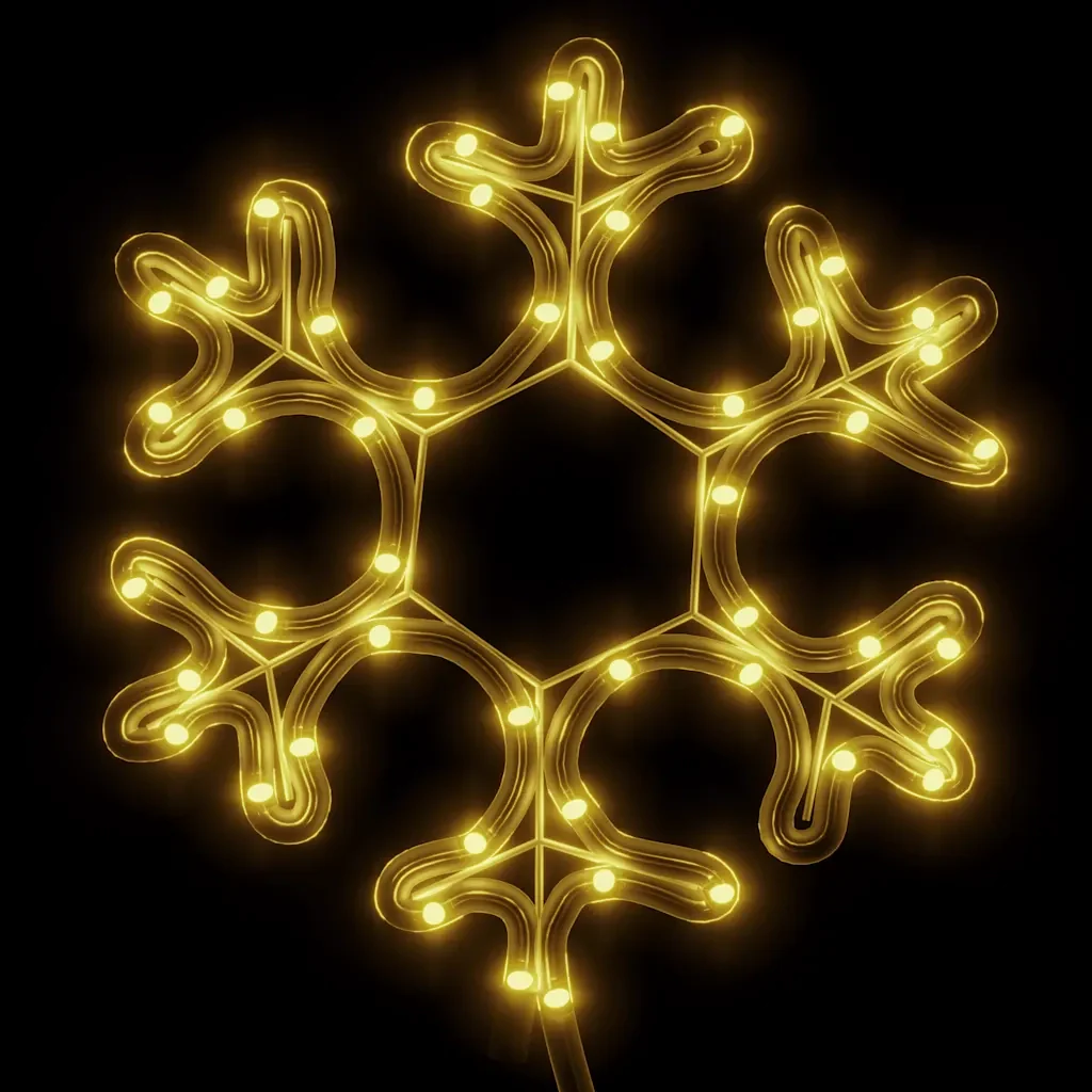 Figura Natalizia Fiocco di Neve con 48 LED Bianco Caldo 27x27cm 343293 - Image 3