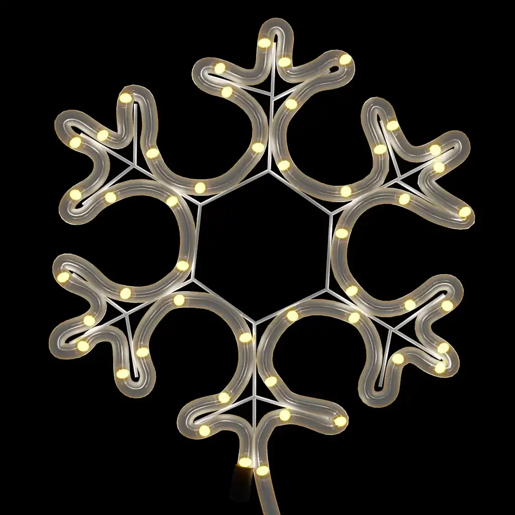 Figura Natalizia Fiocco di Neve con 48 LED Bianco Caldo 27x27cm 343293 - Image 4