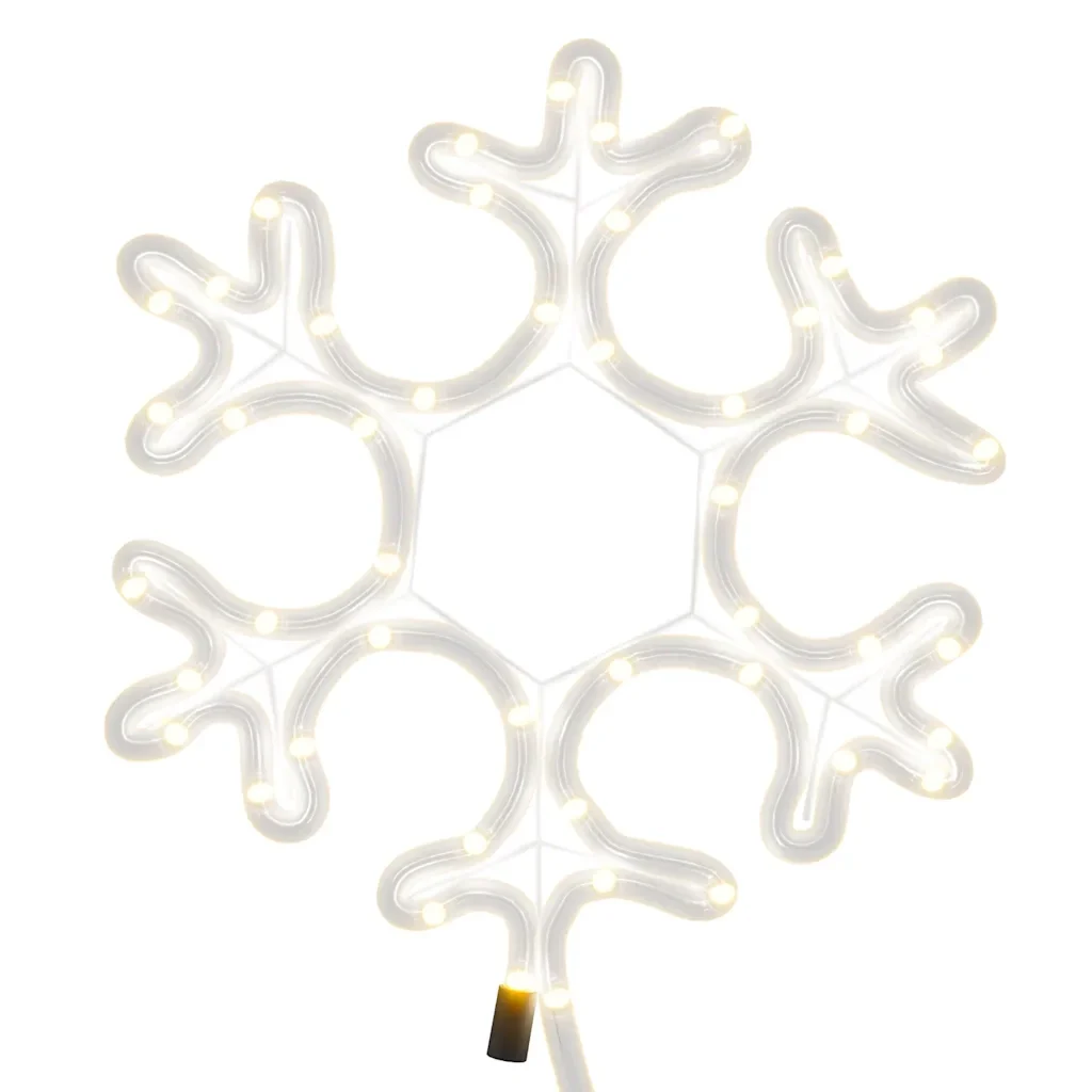 Figura Natalizia Fiocco di Neve con 48 LED Bianco Caldo 27x27cm 343293 - Image 5