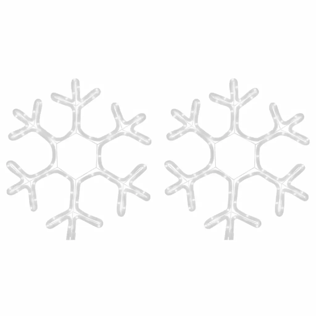 Figura Natalizia Fiocco di Neve LED 2 pz Bianco Caldo 38x37 cm 3154288 - Image 3