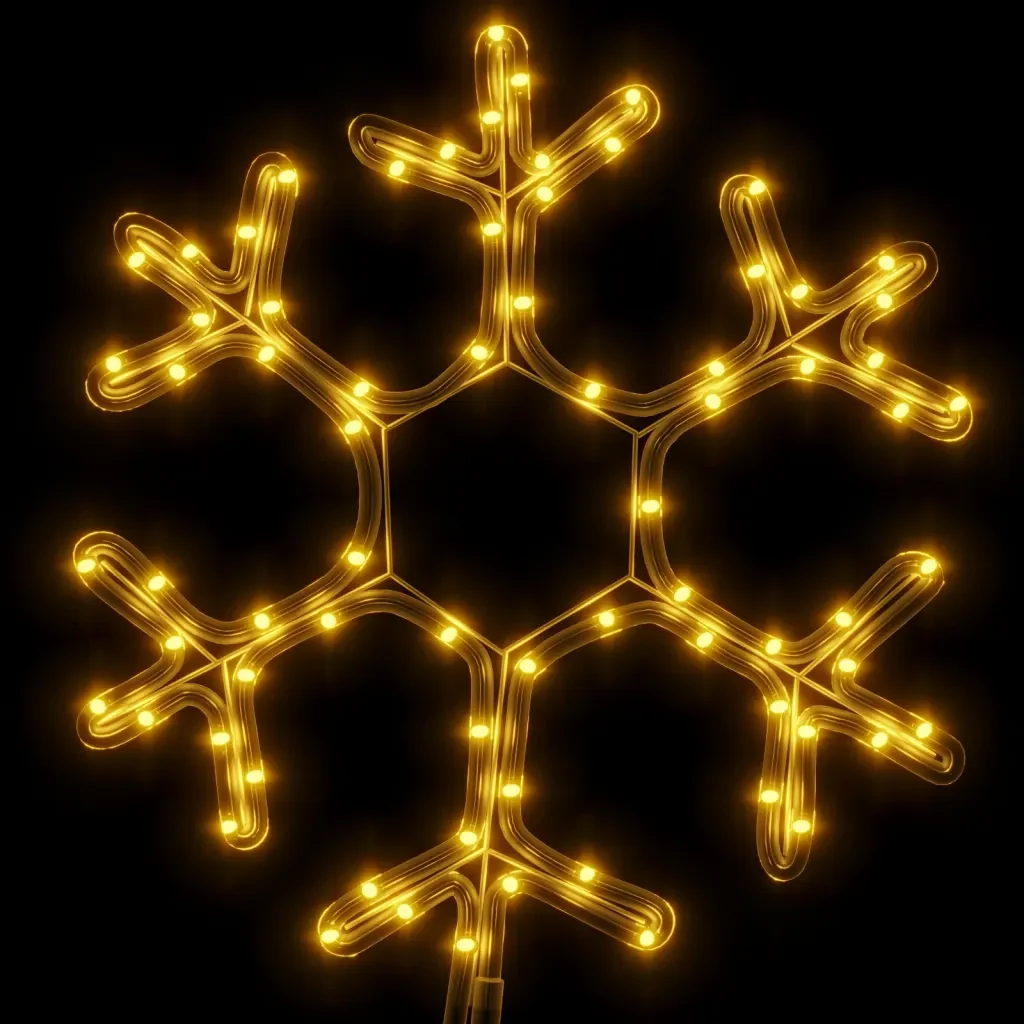 Figura Natalizia Fiocco di Neve LED 2 pz Bianco Caldo 38x37 cm 3154288 - Image 5