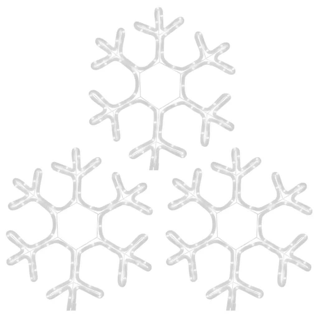 Figura Natalizia Fiocco di Neve LED 3 pz Bianco Caldo 38x37 cm 3154289 - Image 3