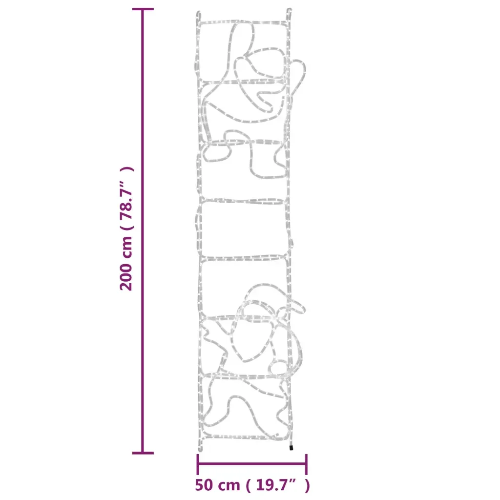 Figura Pieghevole Babbo Natale su Scala con 552 LED 50x200 cm 343291 - Image 6