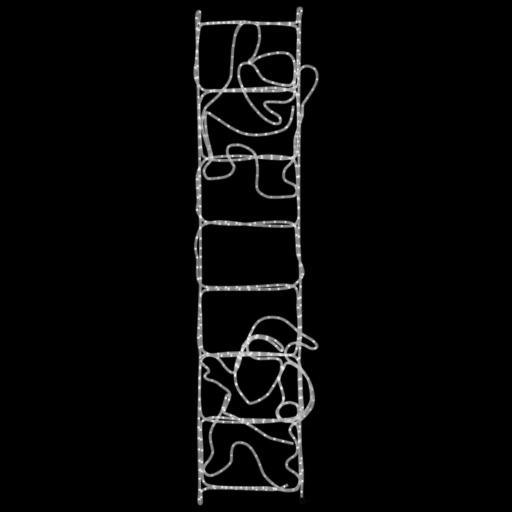 Figura Pieghevole Babbo Natale su Scala con 552 LED 50x200 cm - Image 4