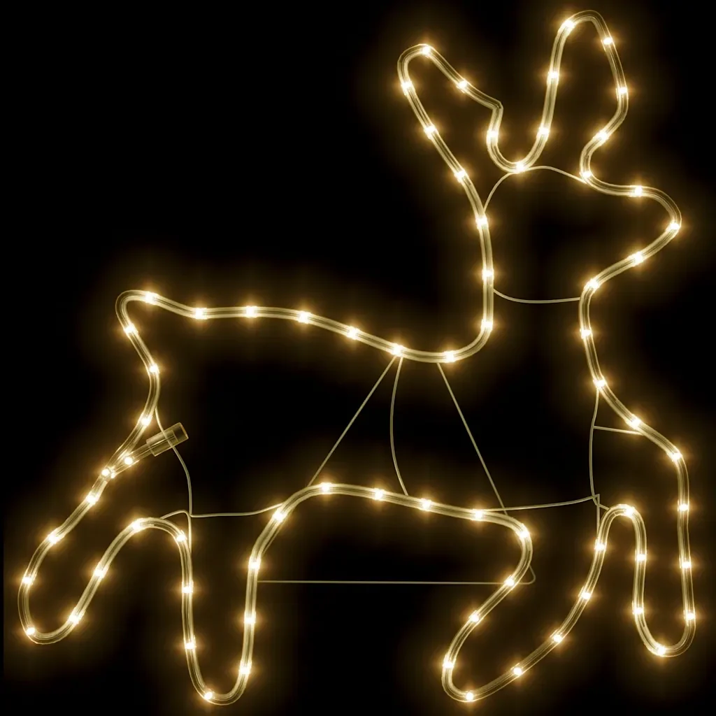 Figura Renna Natalizia con 72 LED Bianco Caldo 57x55x4,5 cm 343296 - Image 3