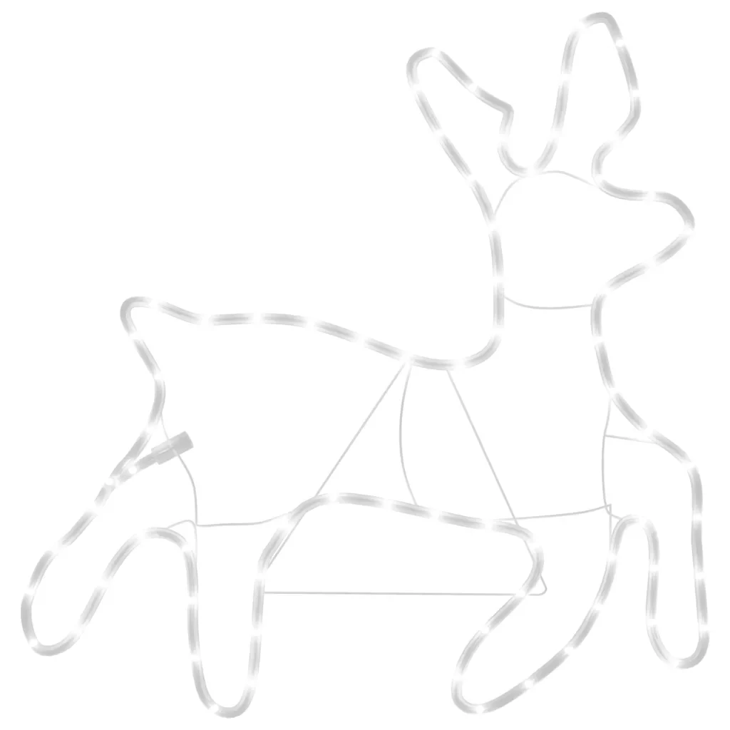 Figura Renna Natalizia con 72 LED Bianco Caldo 57x55x4,5 cm 343296 - Image 5