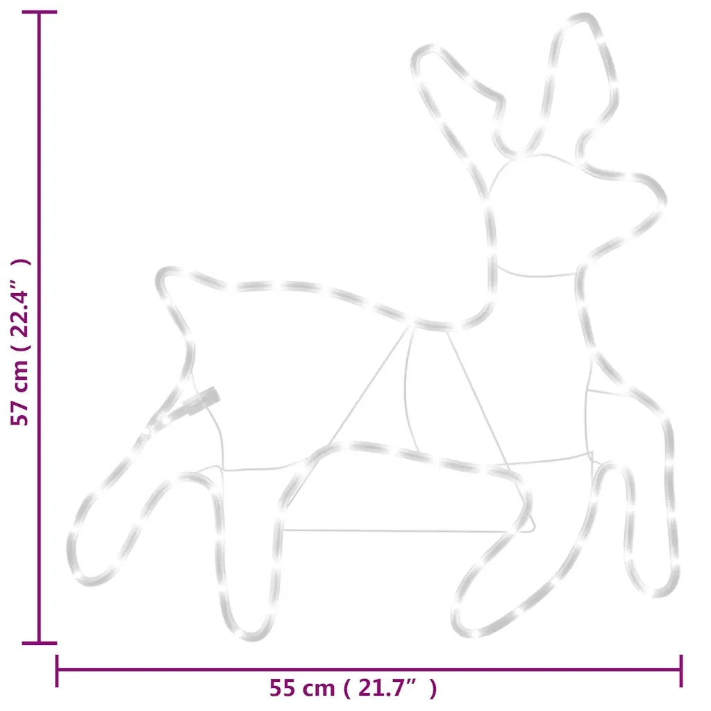 Figura Renna Natalizia con 72 LED Bianco Caldo 57x55x4,5 cm 343296 - Image 6